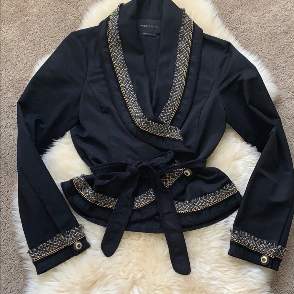 🔥 SALE! BCBG Wrap Mixed Media Jacket, Small
